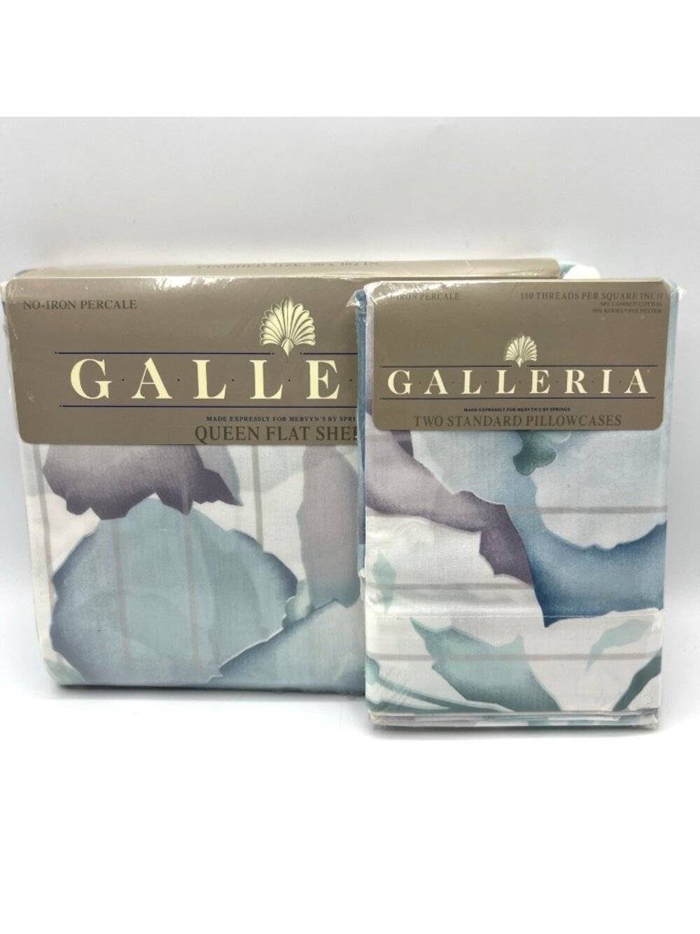 Mervyns Galleria Queen Flat Sheet Standard Pillowcases Celia Pastel